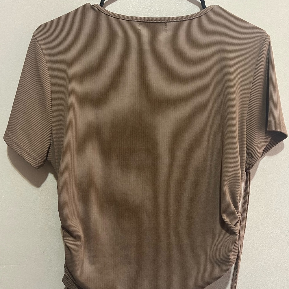 Brown Short Sleeve Women's Top